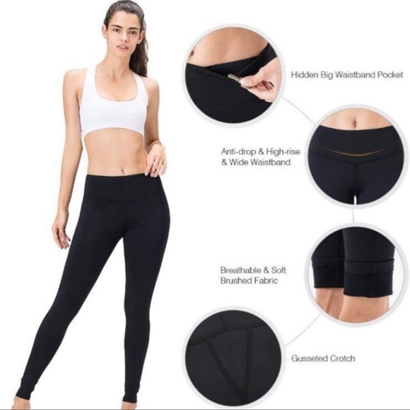 XXL Naviskin Fleece Lined Yoga Leggings Black NWOT - Picture 2 of 6